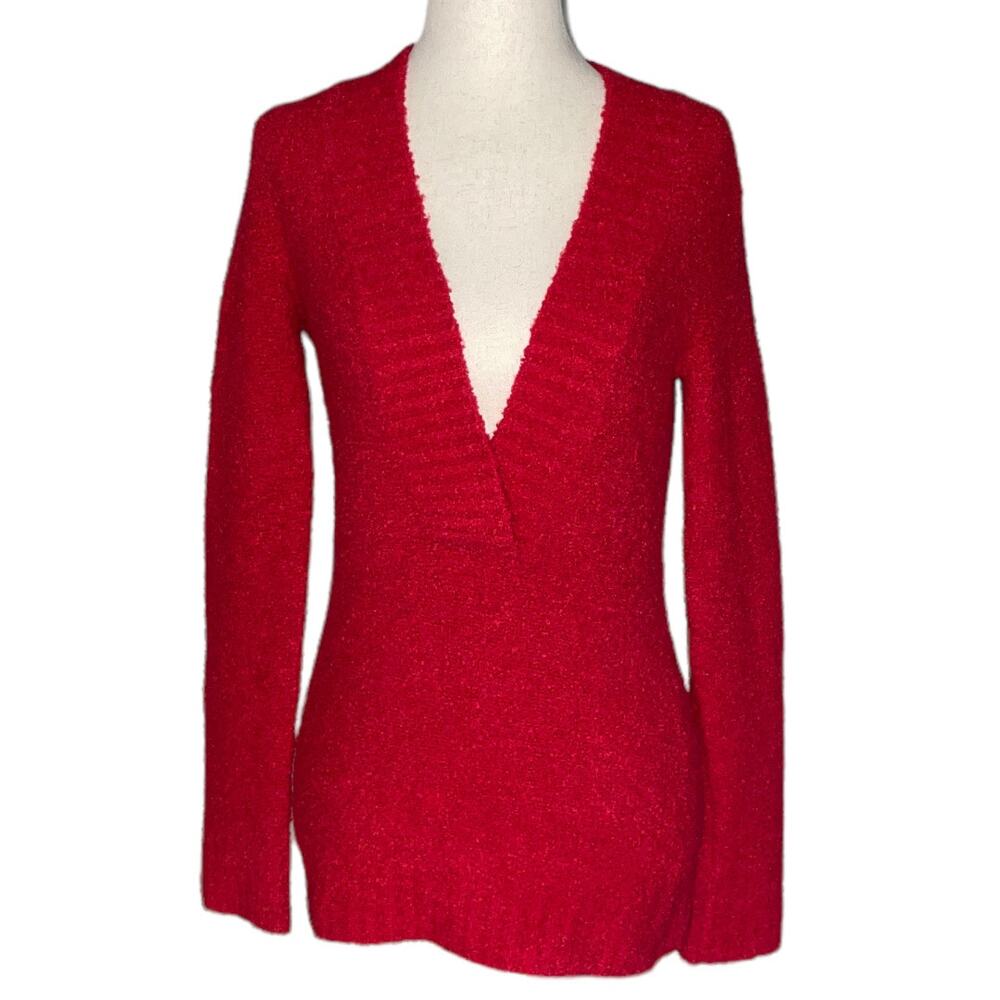 Women’s Size Small Moda International Red V Neck Sweater